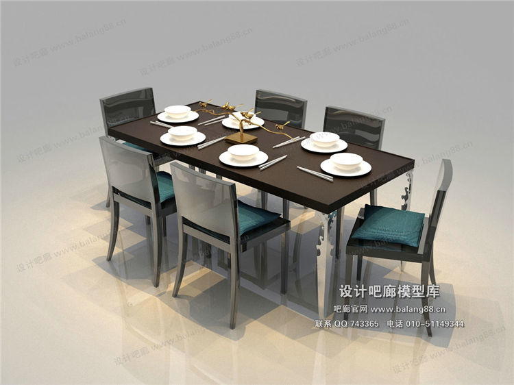 现代餐桌3Dmax模型 (22)-1