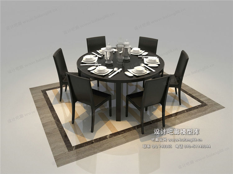 现代餐桌3Dmax模型 (27)-1