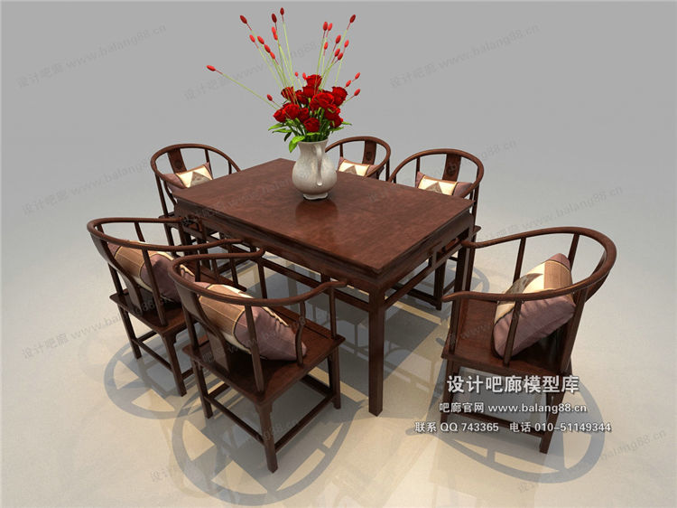 中式餐桌3Dmax模型 (3).jpg