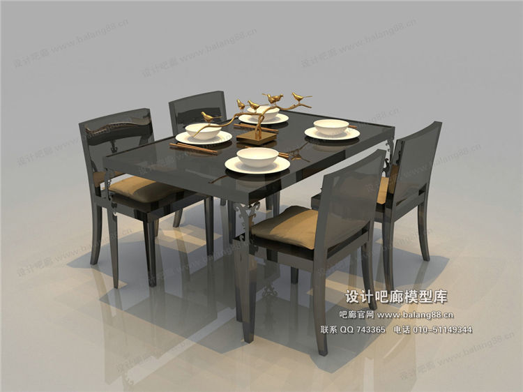 中式餐桌3Dmax模型 (10)-1