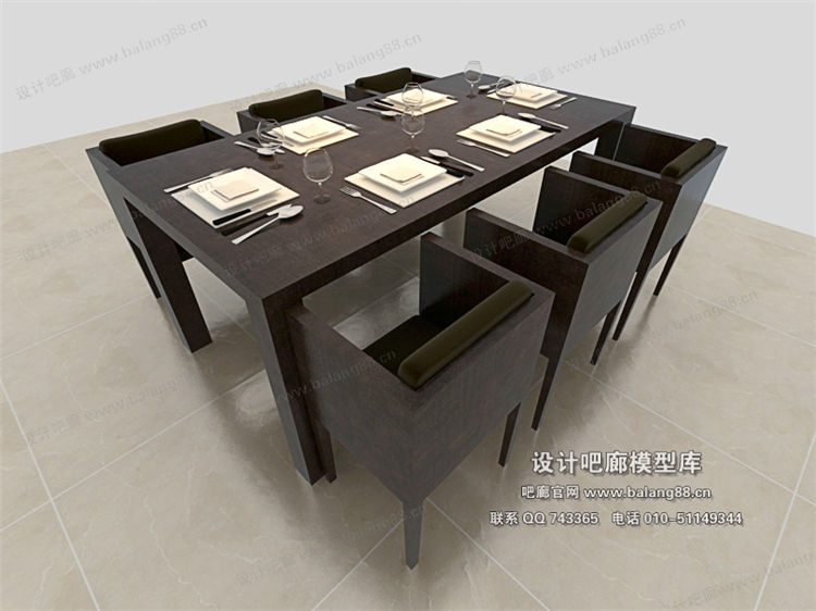 中式餐桌3Dmax模型 (12)-1