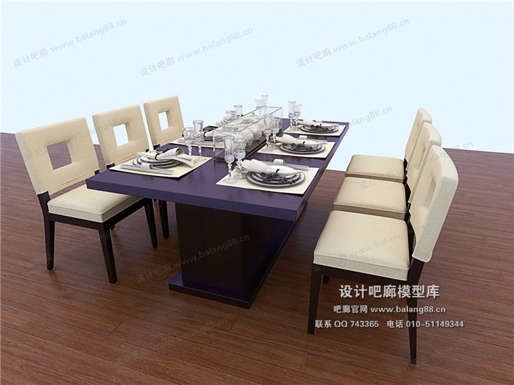 中式餐桌3Dmax模型 (20)-1