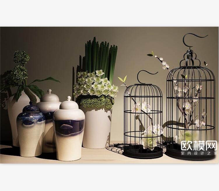 2009 现代新中式摆件器皿画瓶组合-1