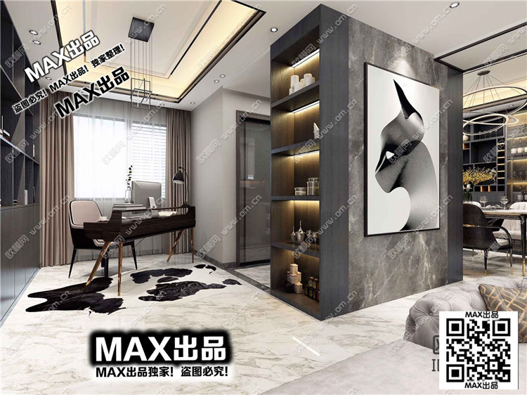 现代客厅3Dmax模型 (39)-1