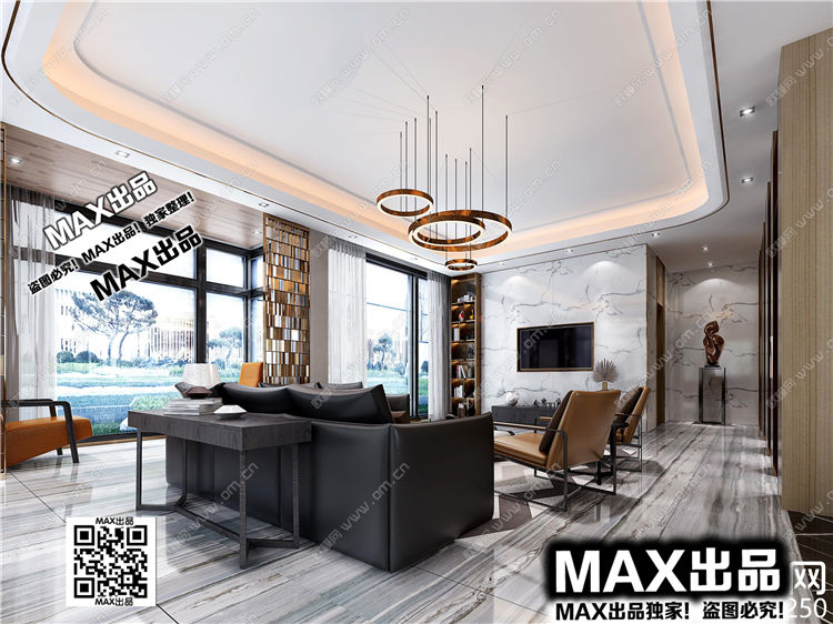 现代客厅3Dmax模型 (45)-1