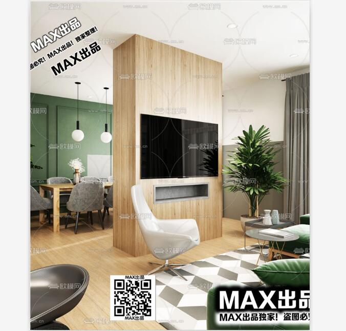 现代客厅3Dmax模型 (48)-1