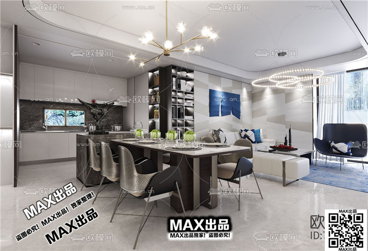 现代客厅3Dmax模型 (101)-1