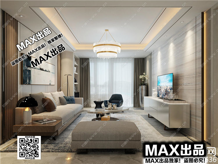 现代客厅3Dmax模型 (110)-1