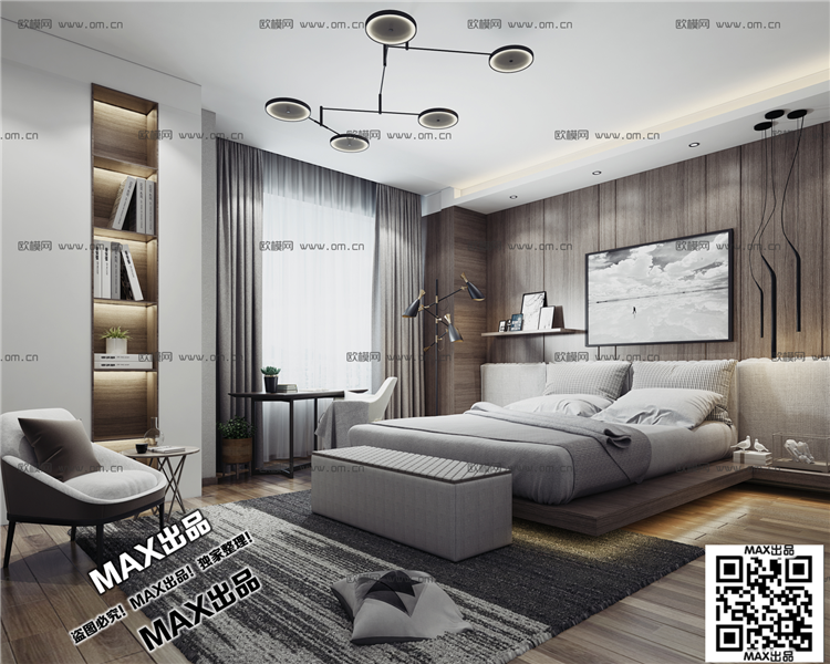 现代卧室3Dmax模型 (1)-1