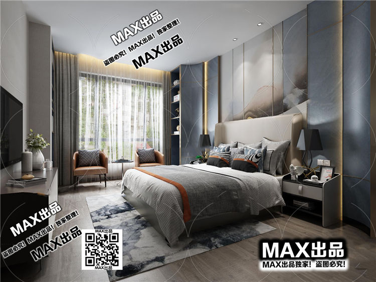 现代卧室3Dmax模型 (3)-1