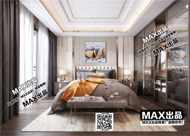 现代卧室3Dmax模型 (6)-1