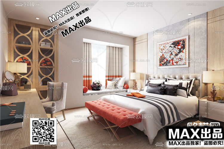 现代卧室3Dmax模型 (9)-1