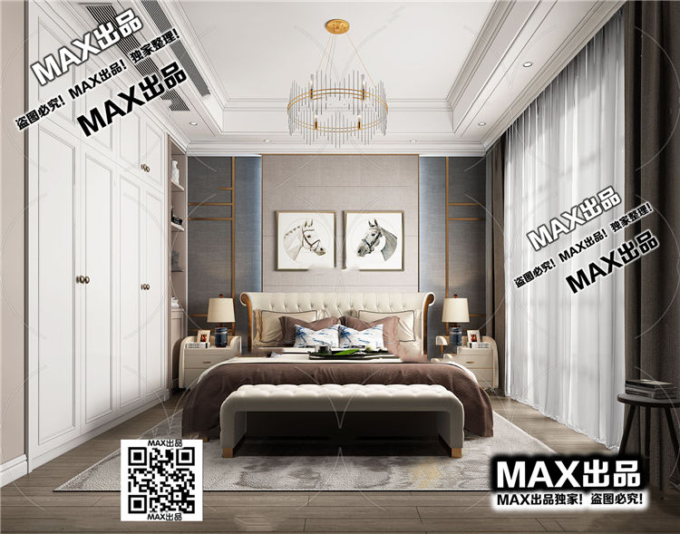 现代卧室3Dmax模型 (10)-1