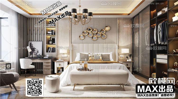 现代卧室3Dmax模型 (11)-1