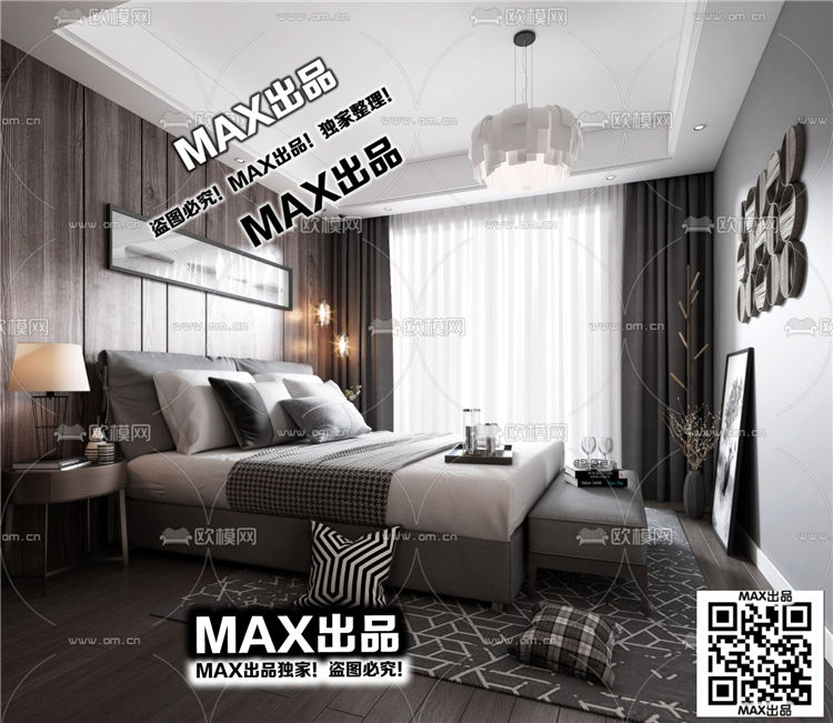 现代卧室3Dmax模型 (19)-1
