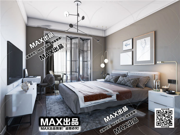 现代卧室3Dmax模型 (29)-1