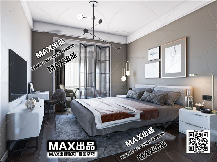 现代卧室3Dmax模型 (29)-1