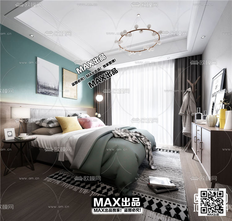 现代卧室3Dmax模型 (30)-1