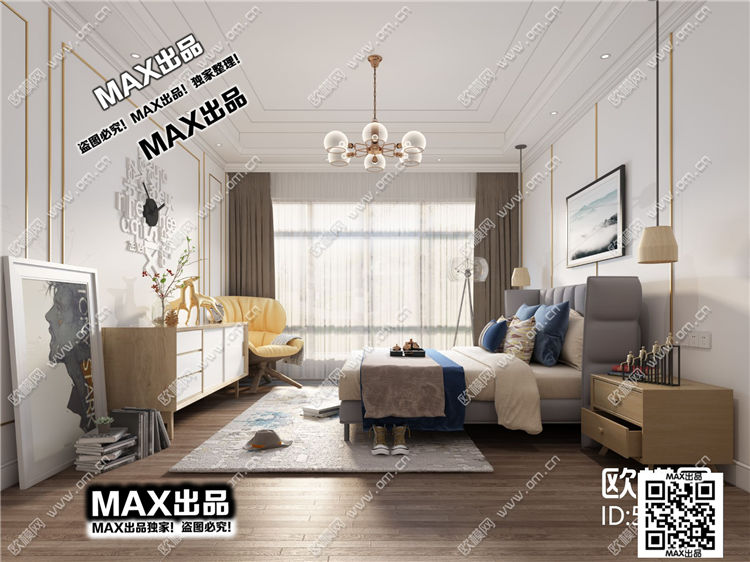 现代卧室3Dmax模型 (34)-1