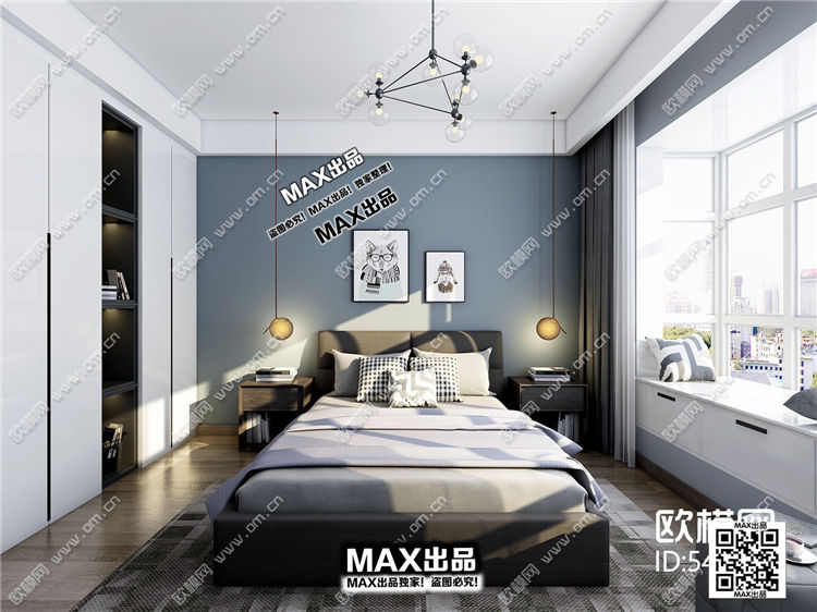 现代卧室3Dmax模型 (35)-1