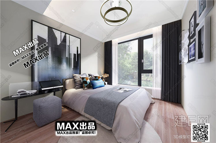 现代卧室3Dmax模型 (36)-1