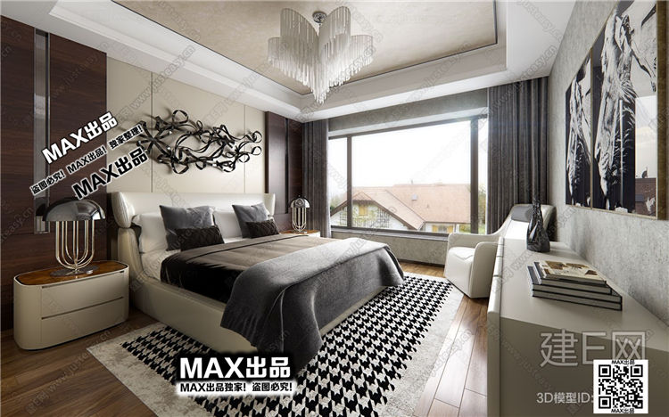 现代卧室3Dmax模型 (47)-1
