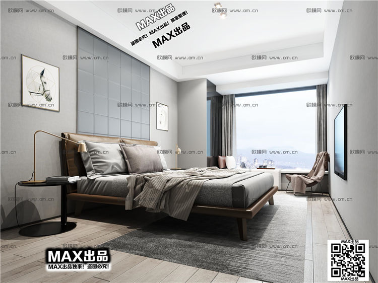 现代卧室3Dmax模型 (54)-1