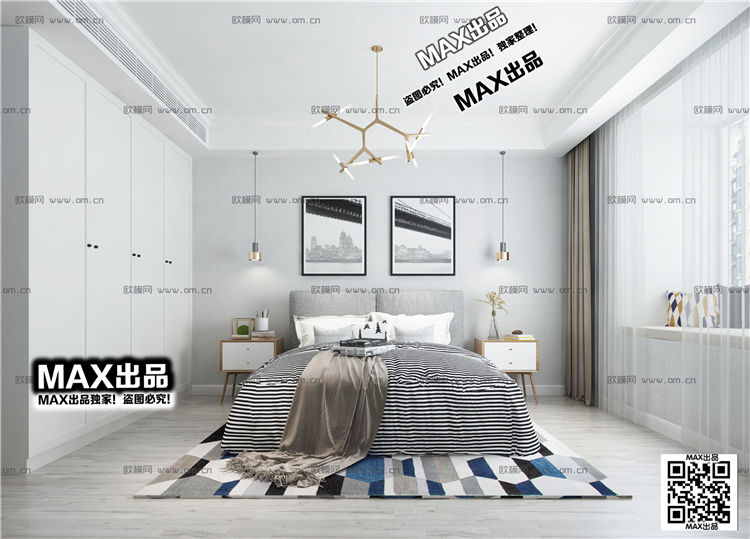 现代卧室3Dmax模型 (56)-1