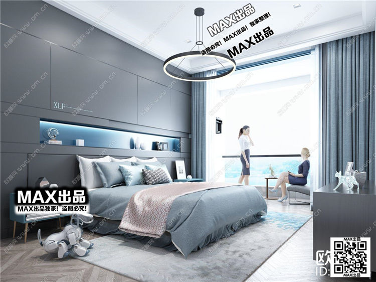 现代卧室3Dmax模型 (64)-1