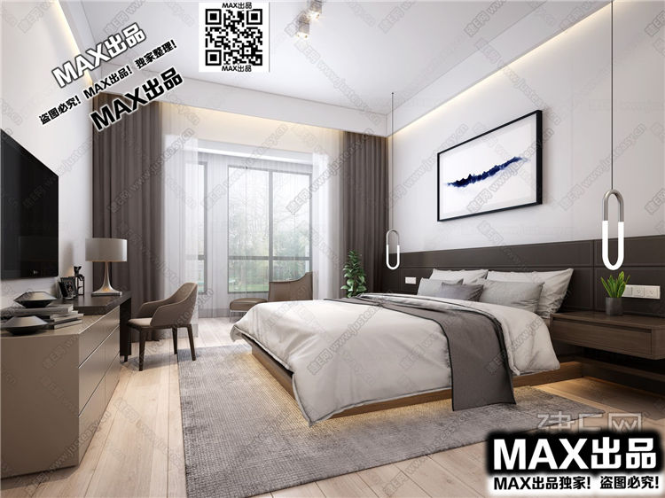 现代卧室3Dmax模型 (86)-1