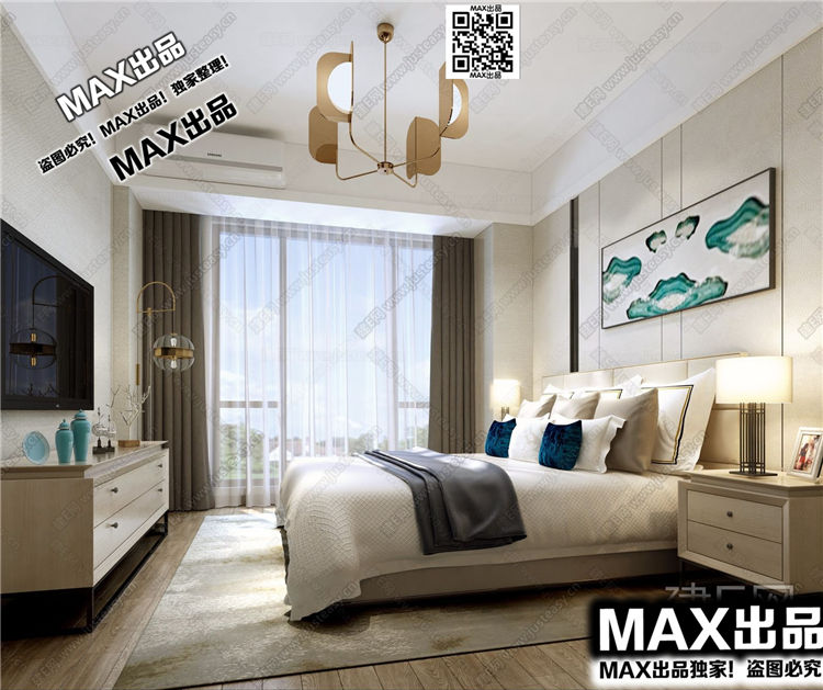 现代卧室3Dmax模型 (87)-1