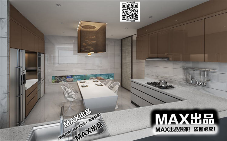 现代厨房3Dmax模型 (6)-1