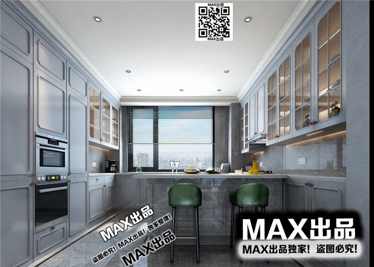 现代厨房3Dmax模型 (8)-1