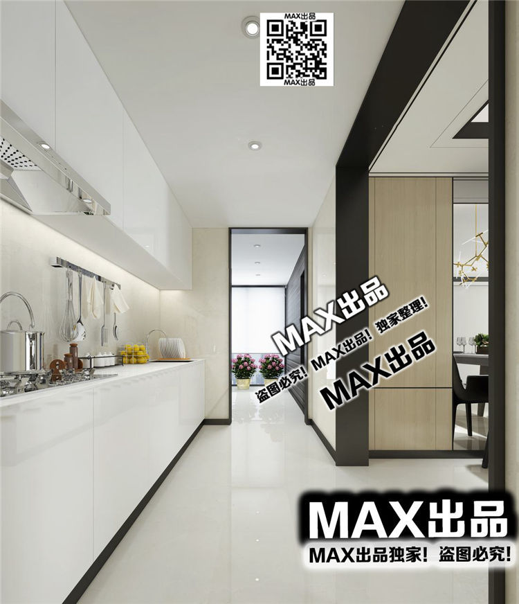 现代厨房3Dmax模型 (9)-1