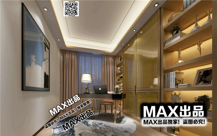 现代书房3Dmax模型 (6)-1