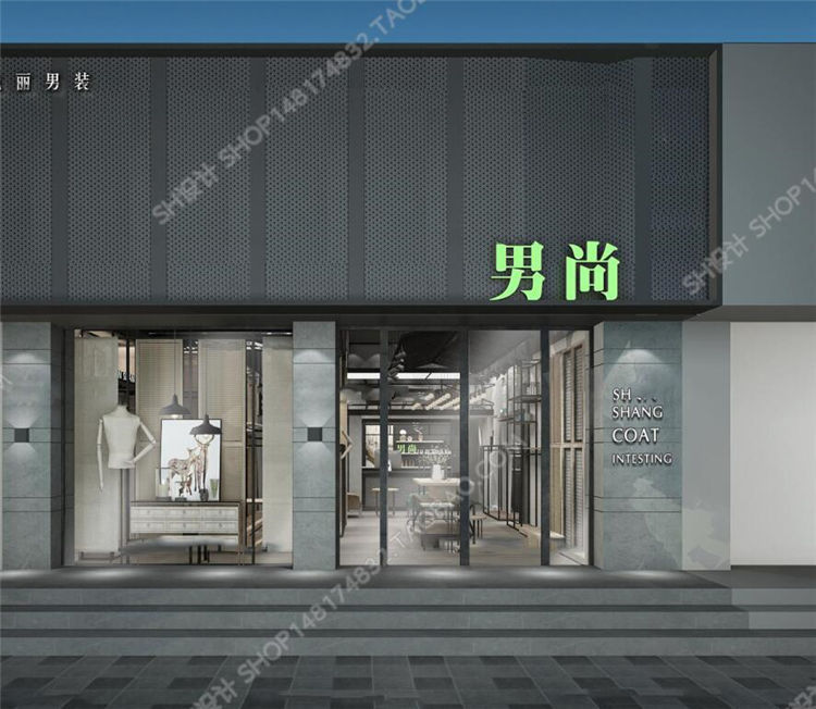 工业风复古男装服装店3D模型ID：338097-1
