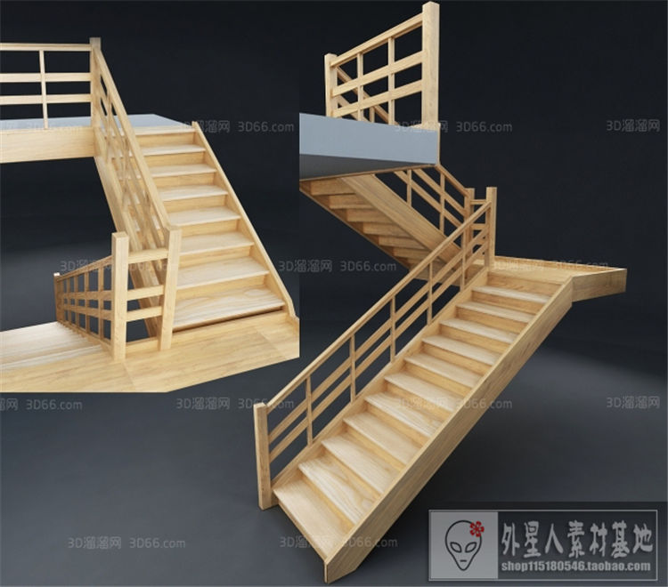 楼梯3D模型下载      溜溜ID：510379-1