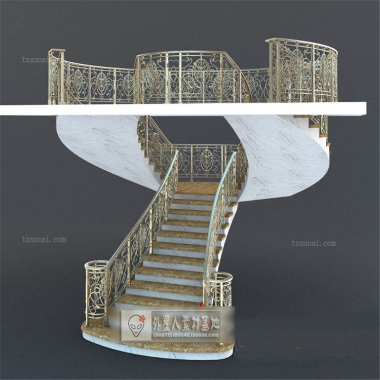欧式铁艺楼梯3D模型     ID3155-1