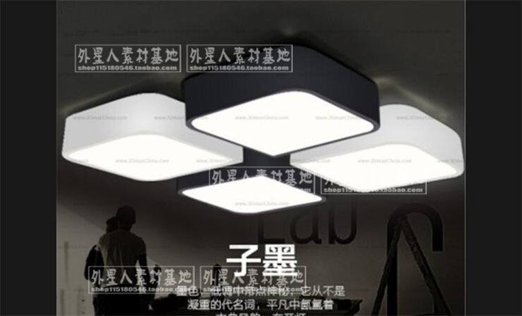 [吸顶灯] 瑞铃极致简约遥控三色温LED吸顶灯具黑白艺术客...-1