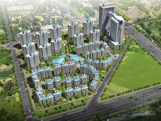 [西安]现代风格住宅区规划及单体设计方案文本-1