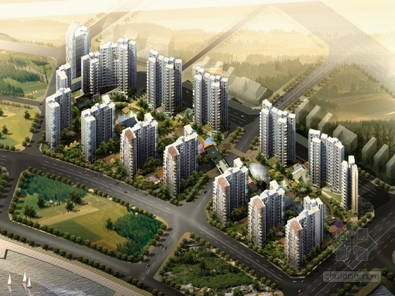 [深圳]现代风格大板结构住宅区规划及单体设计方案文本（...-1