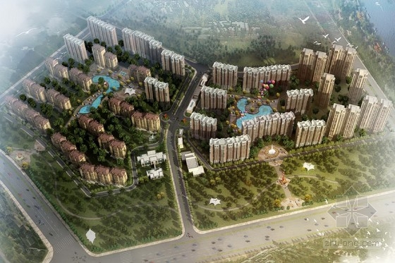 [北京]现代风格住宅区规划及单体设计方案文本（含三种方.-1