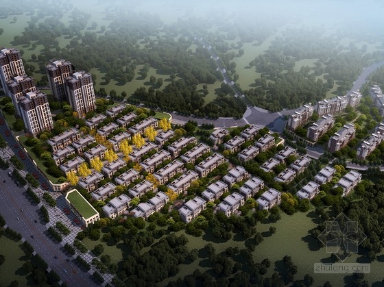 [重庆]高层绿色可持续住宅区规划及叠层别墅设计方案文本..-1