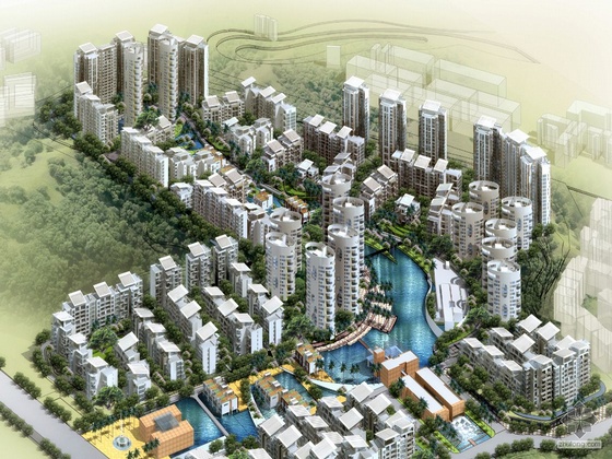 绿谷某名院设计居住小区规划、建筑方案文本-1
