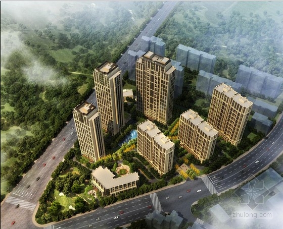 [上海]十七层现代风格塔式住宅楼建筑设计方案文本（含多..-1