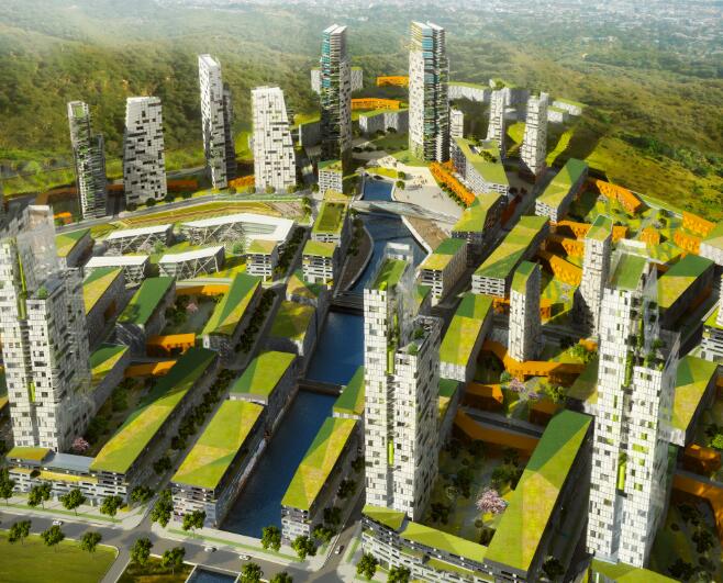 [湖南]长沙梅溪湖混用居住区开发建筑方案文本-1
