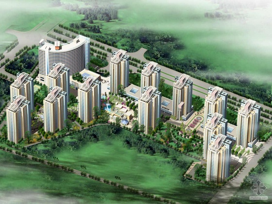 [北京]某现代住宅小区设计方案及文本（含效果图）-1