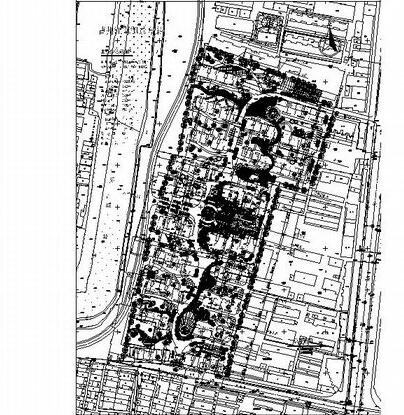 某5万平米长条地块居住区规划方案总平面图-1