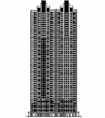 [长沙]某国际广场超高层住宅立面方案图（163.3米、含彩...-1