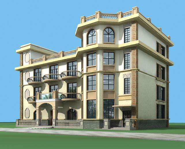 框架结构4层独栋别墅建筑方案设计（包含CAD）-1